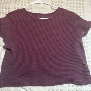 American Eagle Outfitters Women's Plum Short Sleeve Tee